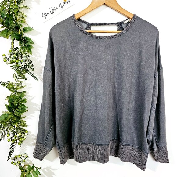 Mystree Open Back Grey Cardigan Sweater Loungewear Yoga S/M ~SW101.13 - Picture 2 of 5